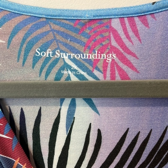 Soft Surroundings Anya Ombré Palms Tropical Midi Summer Dress Size 2X - Picture 3 of 6